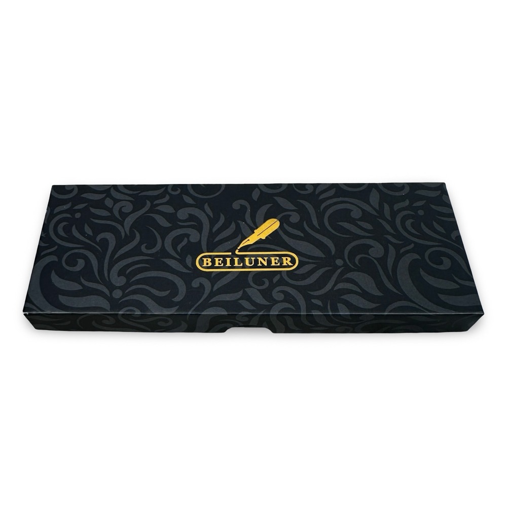 BEILUNER Gray and Gold 0.5mm Rollerball‎ Pen Luxury Executive Writing Gift Box